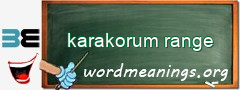 WordMeaning blackboard for karakorum range